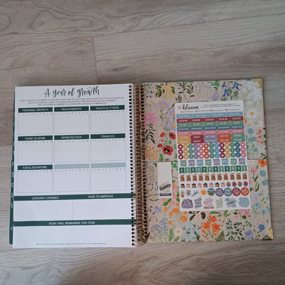 Bloom Planners 2025-2026 Floral Spiral Hard Cover Motivational Monthly Weekly - Picture 12 of 15